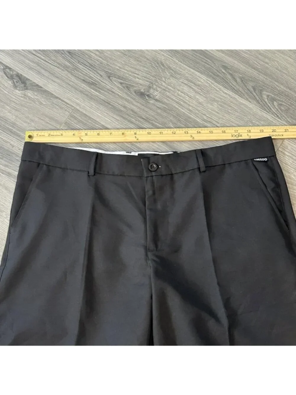 Tattoo Golf Pants Mens 38 Black Performance Khaki Skull Logo Polyester - Picture 7 of 12